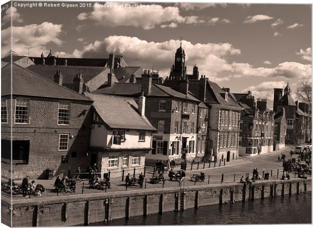  Kings Staithe beside York river Ouse Canvas Print by Robert Gipson