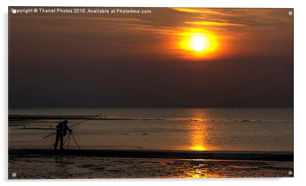  Sunset fishing Acrylic by Thanet Photos