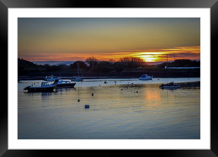Groomsport Harbour Sunset Northern Ireland Framed Mounted Print by Chris Curry