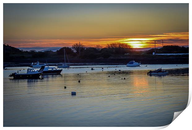Groomsport Harbour Sunset Northern Ireland Print by Chris Curry