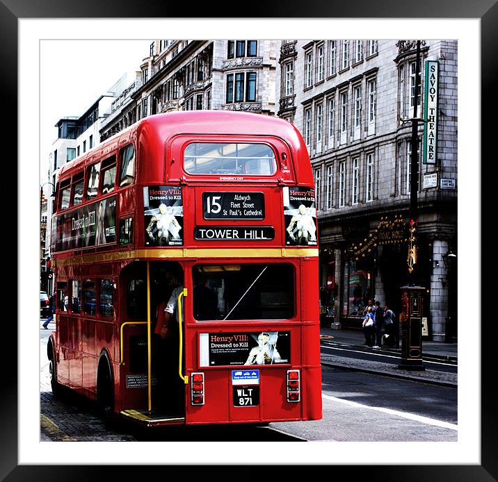 London Bus Framed Mounted Print by Steven Day