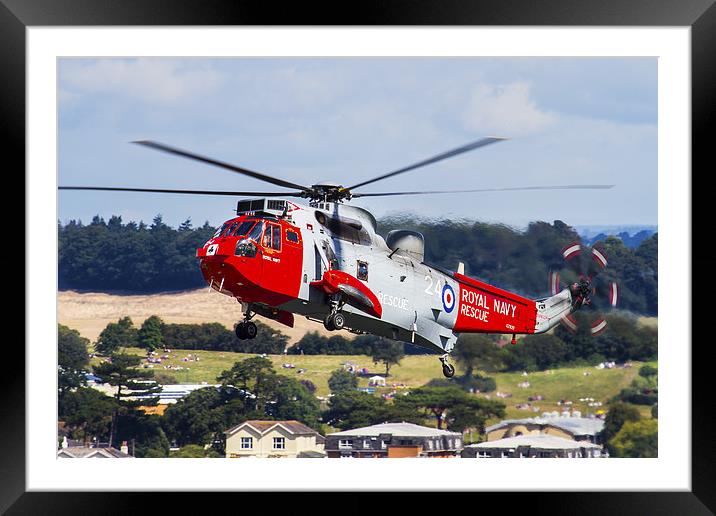 Royal Navy Sea King helicopter Framed Mounted Print by Oxon Images