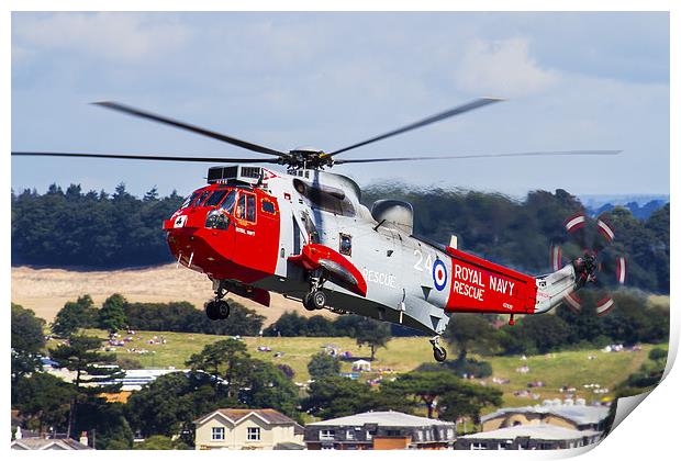 Royal Navy Sea King helicopter Print by Oxon Images