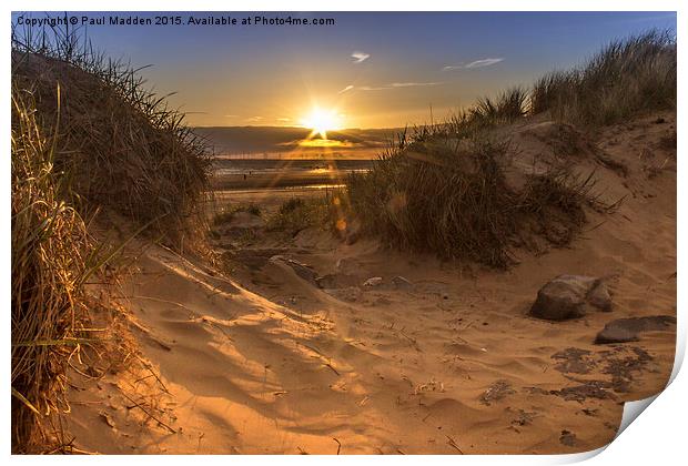 Through the dunes and to the sea Print by Paul Madden