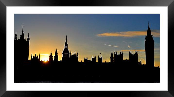  Houses of Parliament at sunset Framed Mounted Print by Oliver Firkins