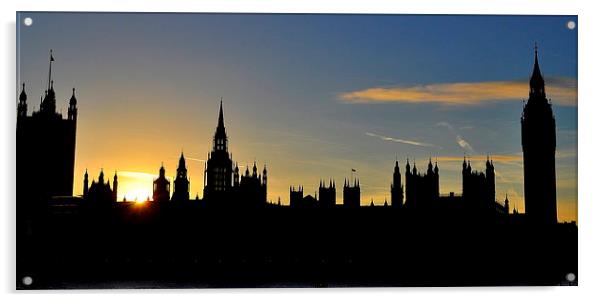  Houses of Parliament at sunset Acrylic by Oliver Firkins
