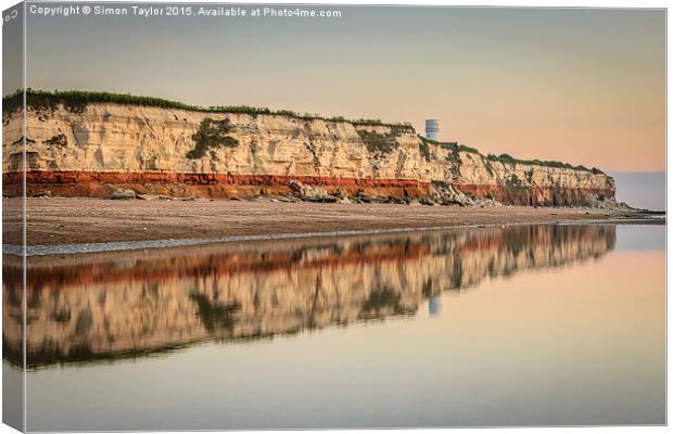 Reflecting Cliffs of Hunstanton Canvas Print by Simon Taylor