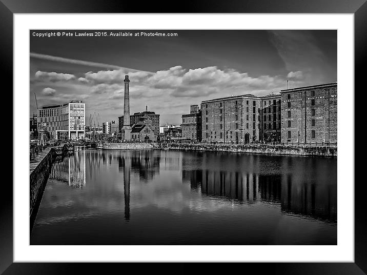  Liverpool - The Pumphouse Mono Framed Mounted Print by Pete Lawless
