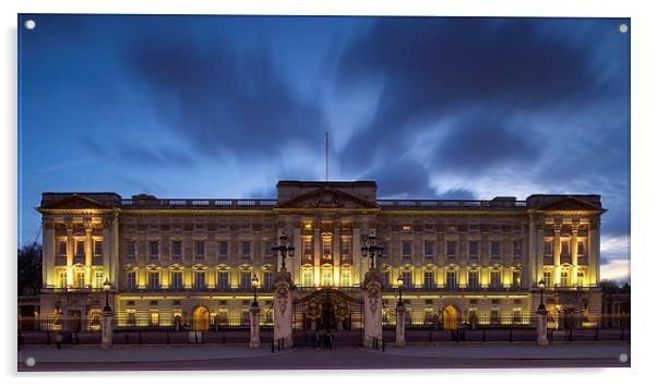 Buckingham palace at night Acrylic by Stephen Taylor