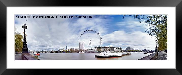 London Eye Panoramic Framed Mounted Print by Adrian Brockwell