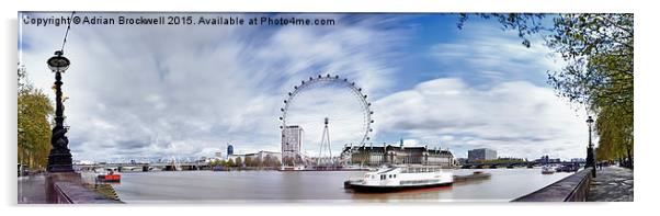 London Eye Panoramic Acrylic by Adrian Brockwell