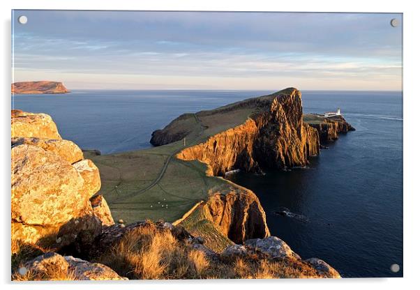  Golden light at Neist Point Acrylic by Stephen Taylor