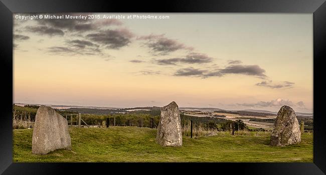  Sunset over East Aquhorthies Stone Circle Framed Print by Michael Moverley