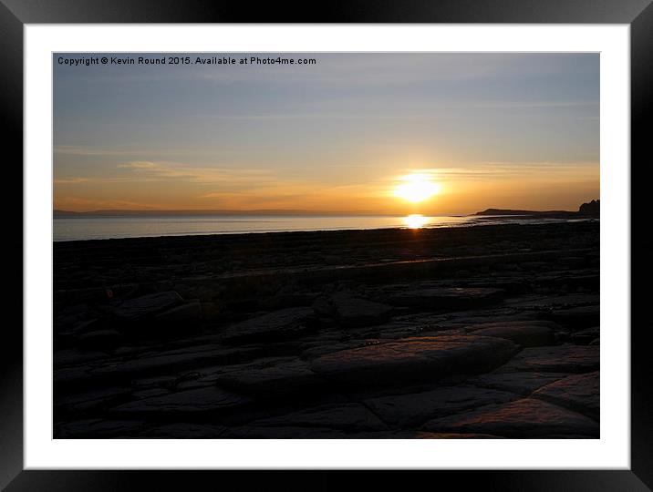  Lavernock Point Sunset Framed Mounted Print by Kevin Round