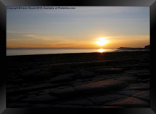  Lavernock Point Sunset Framed Print by Kevin Round