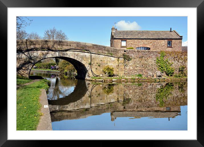 Reflections on the Lancaster Canal At Galgate Framed Mounted Print by Gary Kenyon