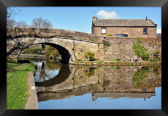 Reflections on the Lancaster Canal At Galgate Framed Print by Gary Kenyon