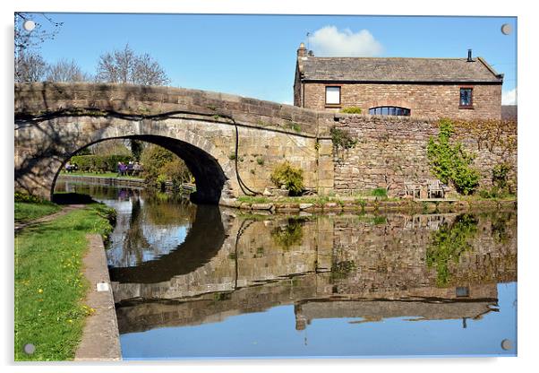 Reflections on the Lancaster Canal At Galgate Acrylic by Gary Kenyon