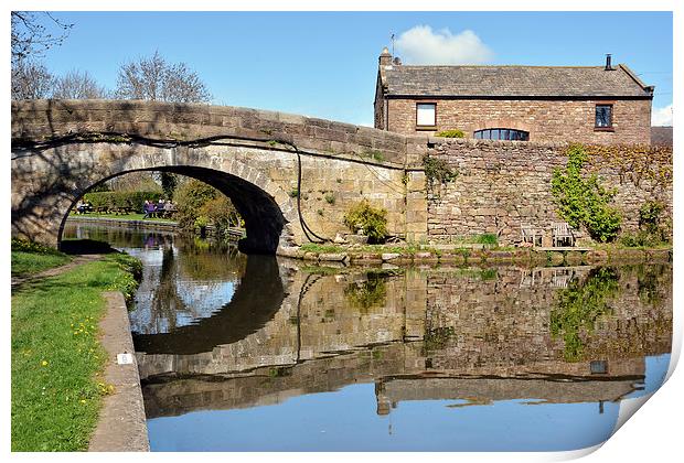 Reflections on the Lancaster Canal At Galgate Print by Gary Kenyon