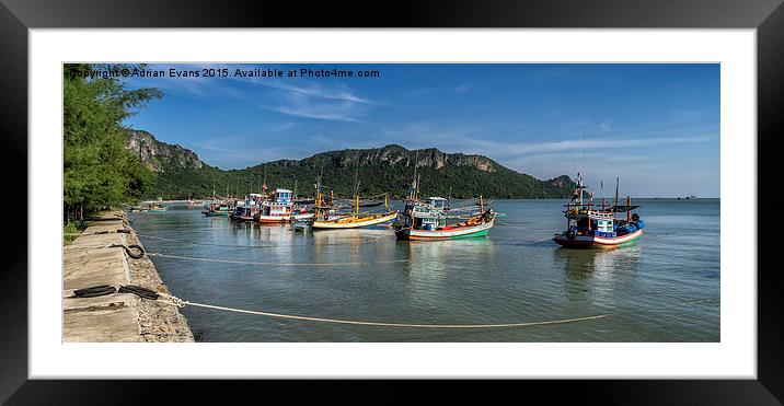 Fishing Harbour Thailand Framed Mounted Print by Adrian Evans