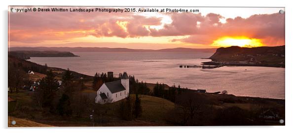  Loch Uig Sunset Acrylic by Derek Whitton