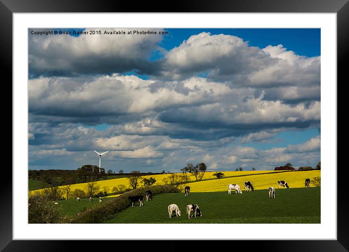  View over fields at Eastwell Hill in the Vale of  Framed Mounted Print by Brian Garner