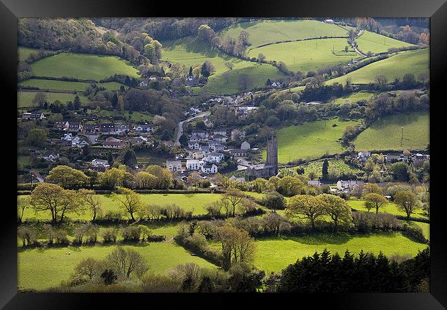 Combe Martin village and church, north Devon  Framed Print by Colin Tracy