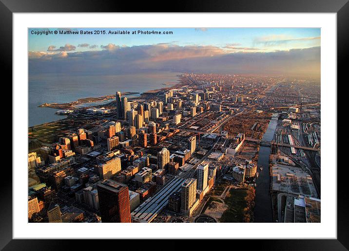Chicago cityscape Framed Mounted Print by Matthew Bates