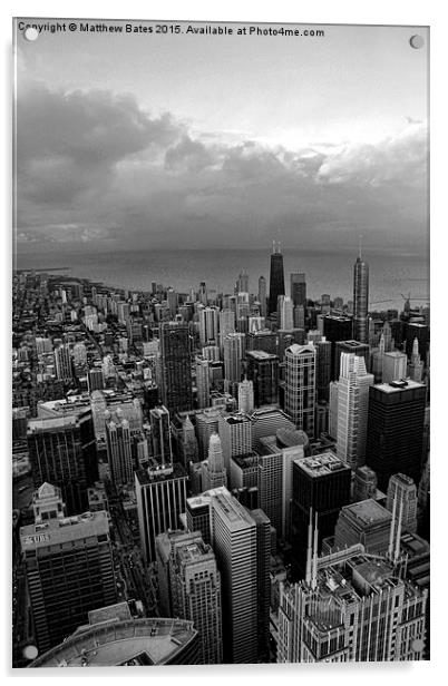 Willis Tower cityscape Acrylic by Matthew Bates