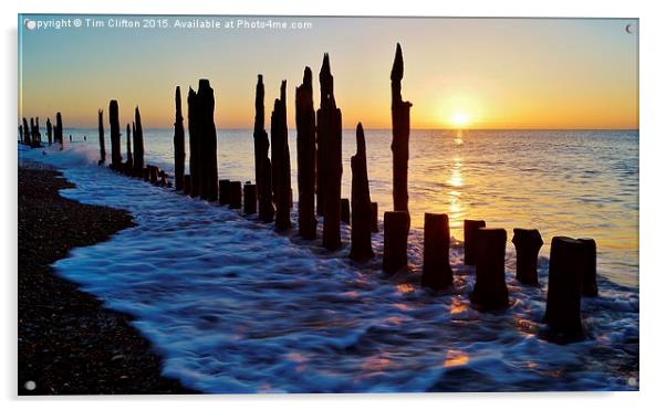  Beach Sunrise Acrylic by Tim Clifton