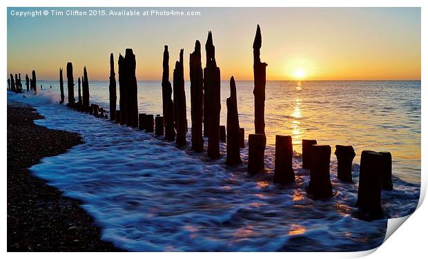  Beach Sunrise Print by Tim Clifton
