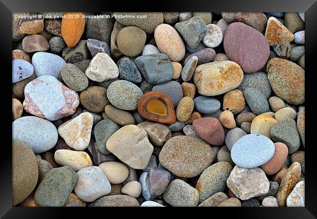  pebbles Framed Print by luke perez