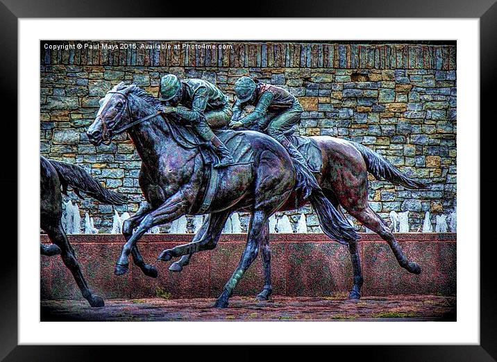  Bronze Throughbreds and Jocks, Lexington, Kentuck Framed Mounted Print by Paul Mays