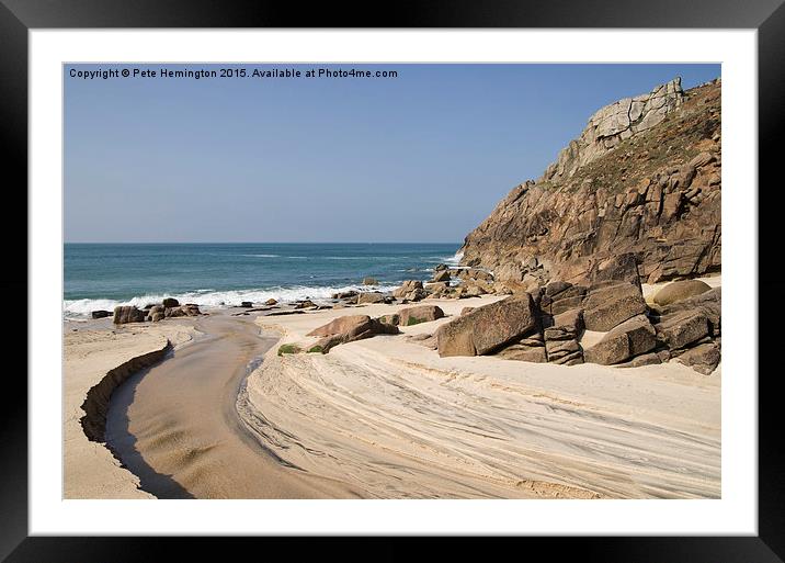  Portheras beach in NW Cornwall Framed Mounted Print by Pete Hemington
