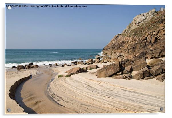  Portheras beach in NW Cornwall Acrylic by Pete Hemington