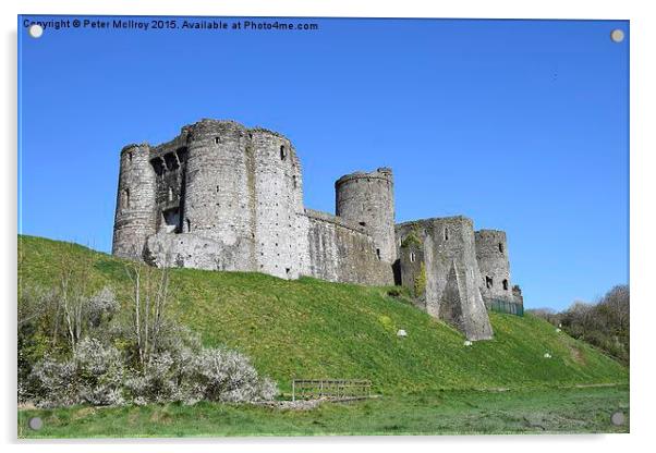  Kidwelly Castle Acrylic by Peter McIlroy