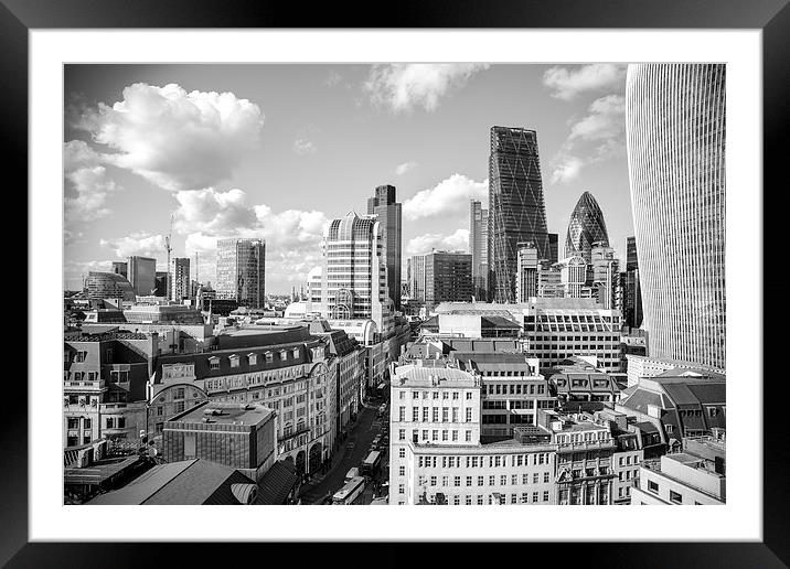  London City Skyline Framed Mounted Print by Adam Payne
