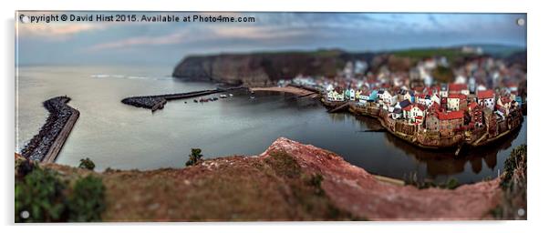  Staithes Model Village style image panoramic Acrylic by David Hirst