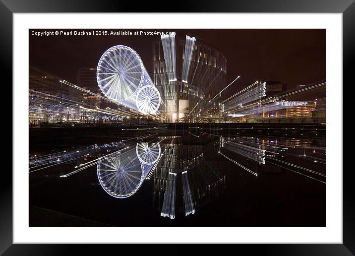 Liverpool One Zoomed at Night Framed Mounted Print by Pearl Bucknall