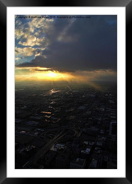 Chicago sunburst. Framed Mounted Print by Matthew Bates