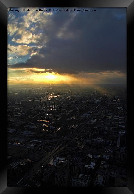 Chicago sunburst. Framed Print by Matthew Bates