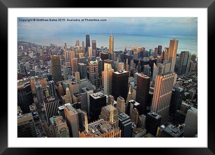 Downtown Chicago Framed Mounted Print by Matthew Bates