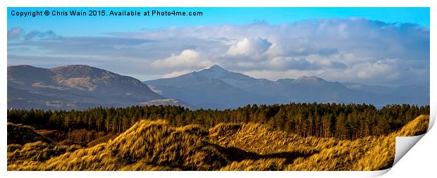  Snowdonia from Harlech Dunes Print by Black Key Photography