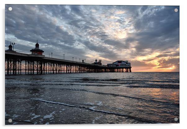 Sunset Sky Over North Pier Acrylic by Gary Kenyon