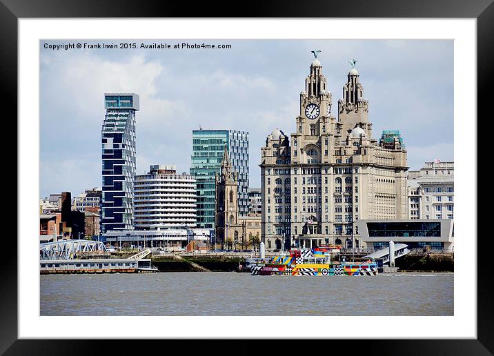  Liverpool waterfront and M.V. Snowdrop Framed Mounted Print by Frank Irwin