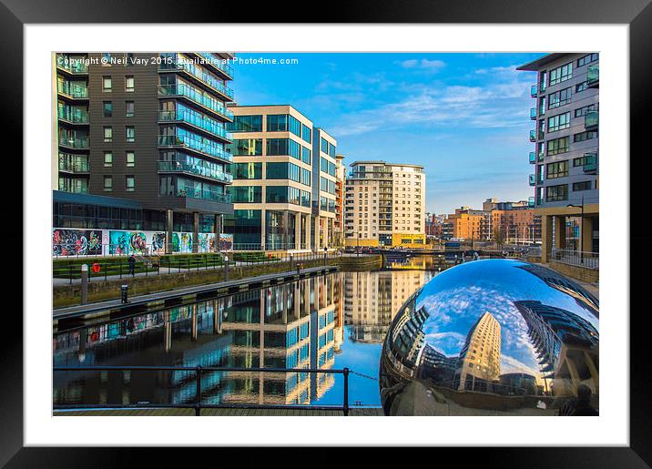  Reflections in the Water at Leeds Docks Framed Mounted Print by Neil Vary