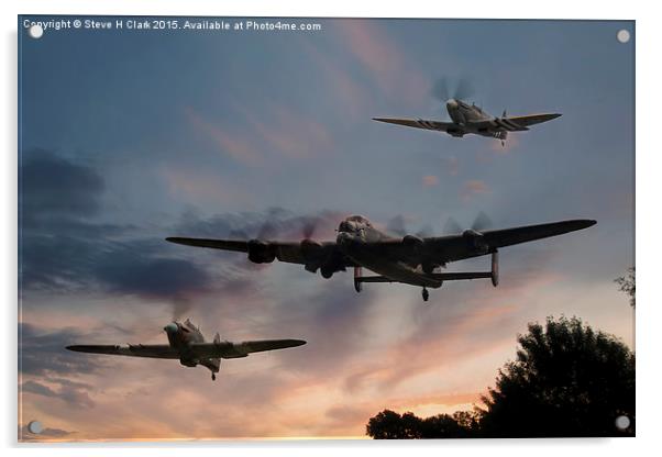  BBMF Low Pass at Sunset Acrylic by Steve H Clark