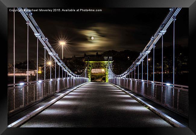 Wellington Bridge at Night Framed Print by Michael Moverley