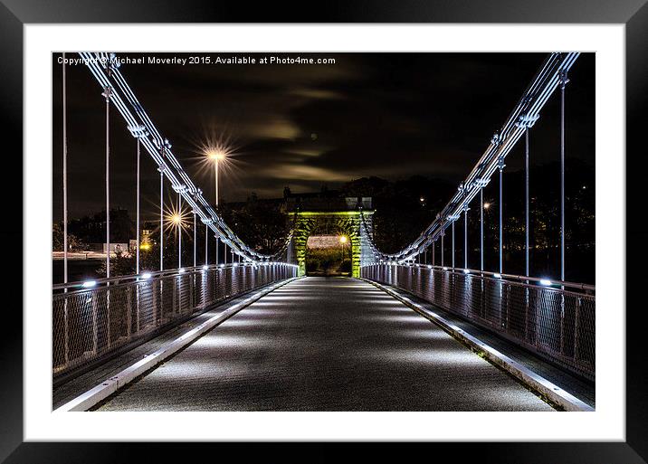  Wellington Bridge, Aberdeen at Night Framed Mounted Print by Michael Moverley