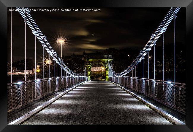  Wellington Bridge, Aberdeen at Night Framed Print by Michael Moverley